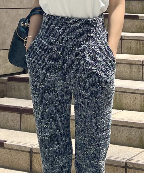 日本縫製ツイード美脚スウェットパンツ（スウェットパンツ