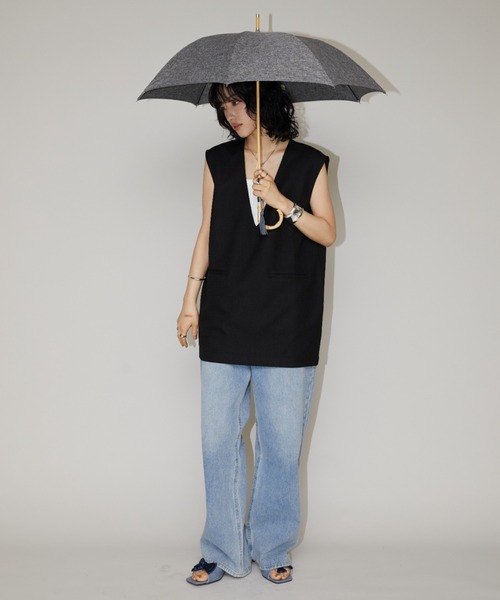 Aunt Marie's(アントマリーズ)の「バンブーハンドル Plain color アンブレラ / 晴雨兼用 / UVカット機能付き(長傘・レディース・ブラック/サックスブルー/アイボリー/グレー/ネイビー・FREE)」の17枚目の写真