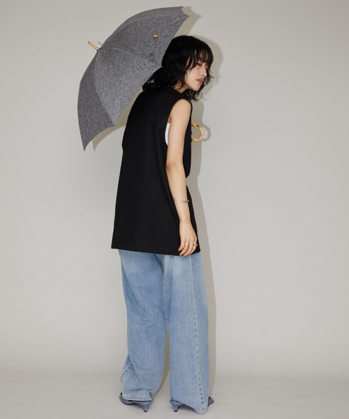 Aunt Marie's(アントマリーズ)の「バンブーハンドル Plain color アンブレラ / 晴雨兼用 / UVカット機能付き(長傘・レディース・ブラック/サックスブルー/アイボリー/グレー/ネイビー・FREE)」の20枚目の写真
