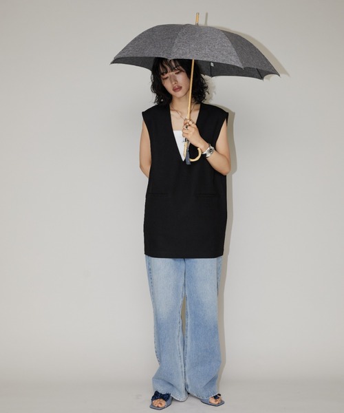 Aunt Marie's(アントマリーズ)の「バンブーハンドル Plain color アンブレラ / 晴雨兼用 / UVカット機能付き(長傘・レディース・ブラック/サックスブルー/アイボリー/グレー/ネイビー・FREE)」の22枚目の写真