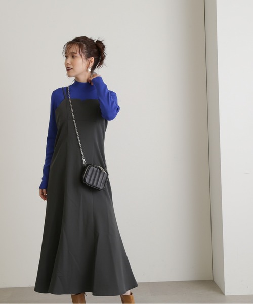 N.（N. Natural Beauty Basic）（エヌエヌナチュラルビューティーベーシック）の「◆ダブルストラップキャミワンピース（ワンピース・レディース・ブラック/グレイッシュベージュ/オフホワイト/グレー・MEDIUM）」の10枚目の写真