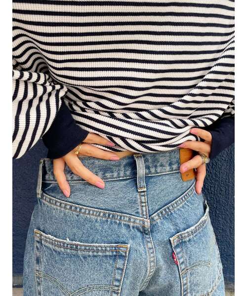 Ungrid(アングリッド)の「【WEB限定】スリーブボリュームワッフルロングスリーブTee(Tシャツ/カットソー・レディース・チャコールグレー/ネイビー/レッド/ピンク/グリーン/アイボリー・FREE)」の20枚目の写真