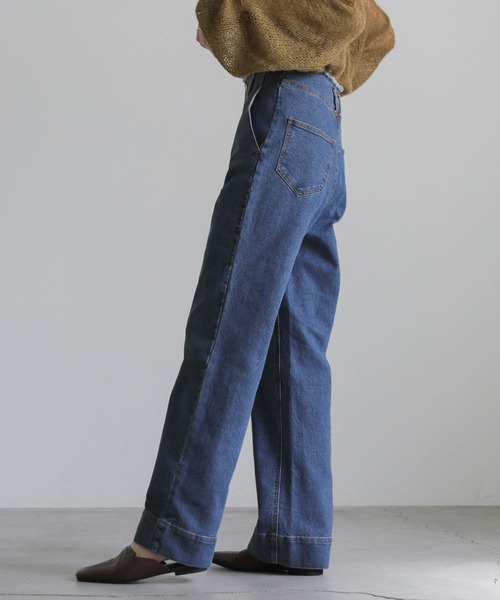 select MOCA(セレクトモカ)の「ハイウエストダメージセンターラインデニム(デニムパンツ・レディース・ダークインディゴブルー/インディゴブルー・MEDIUM/SMALL)」の21枚目の写真