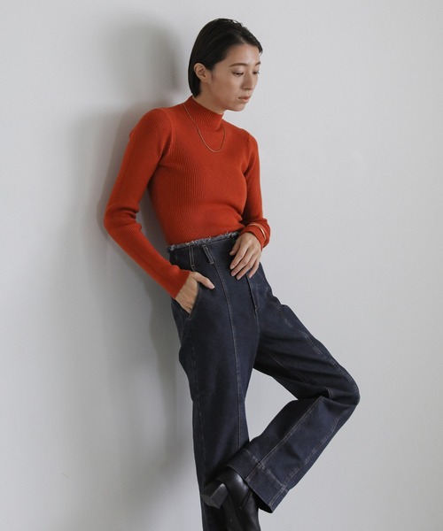 select MOCA(セレクトモカ)の「ハイウエストダメージセンターラインデニム(デニムパンツ・レディース・ダークインディゴブルー/インディゴブルー・MEDIUM/SMALL)」の15枚目の写真