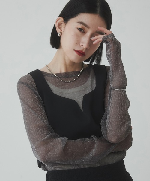 hunch（ハンチ）の「【WEB限定/別注】ポリツイルビスチェ（ベスト・レディース・杢グレー/ブラック/タン/ダークブラウン/グレー・FREE）」の2枚目の写真