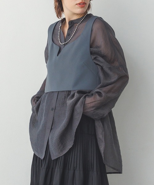 hunch（ハンチ）の「【WEB限定/別注】ポリツイルビスチェ（ベスト・レディース・杢グレー/ブラック/タン/ダークブラウン/グレー・FREE）」の11枚目の写真