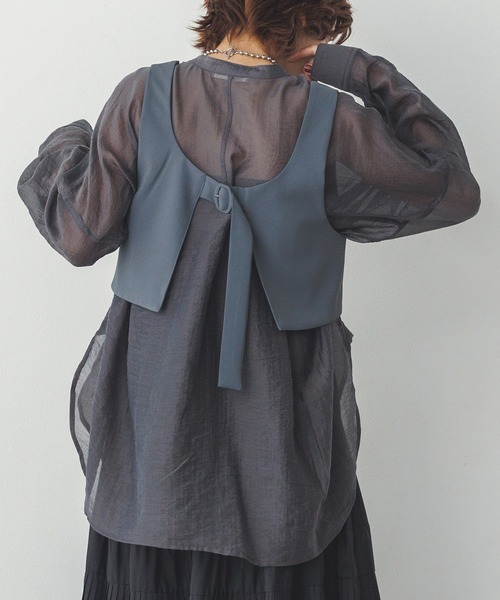 hunch（ハンチ）の「【WEB限定/別注】ポリツイルビスチェ（ベスト・レディース・杢グレー/ブラック/タン/ダークブラウン/グレー・FREE）」の12枚目の写真