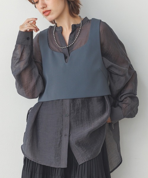 hunch（ハンチ）の「【WEB限定/別注】ポリツイルビスチェ（ベスト・レディース・杢グレー/ブラック/タン/ダークブラウン/グレー・FREE）」の14枚目の写真