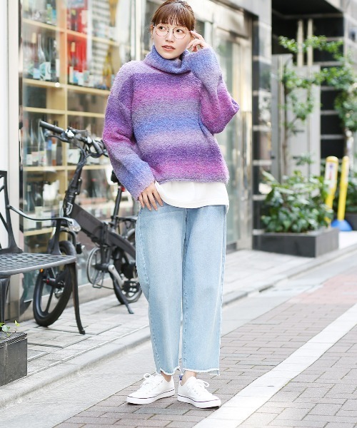 チチカカ(チチカカ)の「グラデーションニットプルオーバー(ニット/セーター・レディース・グリーン/オレンジ/パープル・FREE)」の6枚目の写真