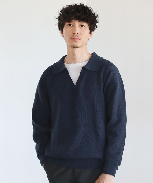 LIL VENDARS(リルヴェンダース)の「ウォッシャブルスキッパ―ニット(ニット/セーター・メンズ・オフホワイト/キャメル/チャコール/ネイビー/ブラウン/ブラック・L/XL/M)」の5枚目の写真