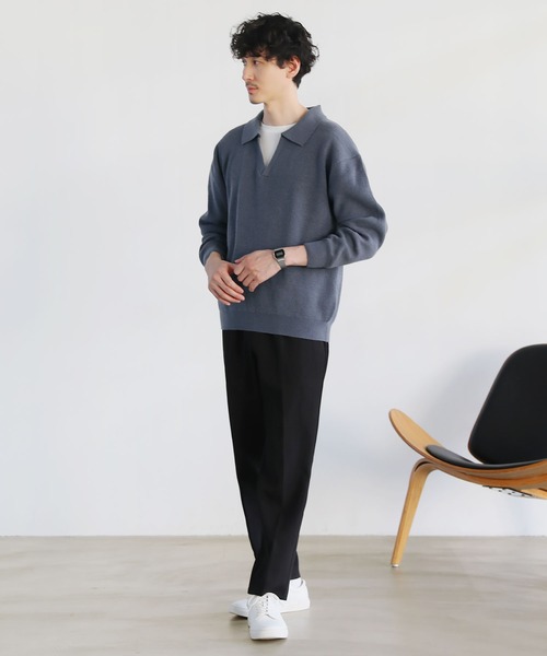 LIL VENDARS(リルヴェンダース)の「ウォッシャブルスキッパ―ニット(ニット/セーター・メンズ・オフホワイト/キャメル/チャコール/ネイビー/ブラウン/ブラック・L/XL/M)」の12枚目の写真