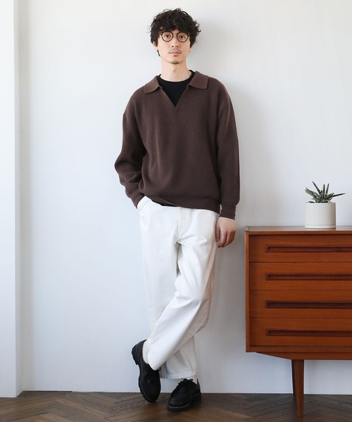 LIL VENDARS(リルヴェンダース)の「ウォッシャブルスキッパ―ニット(ニット/セーター・メンズ・オフホワイト/キャメル/チャコール/ネイビー/ブラウン/ブラック・L/XL/M)」の13枚目の写真