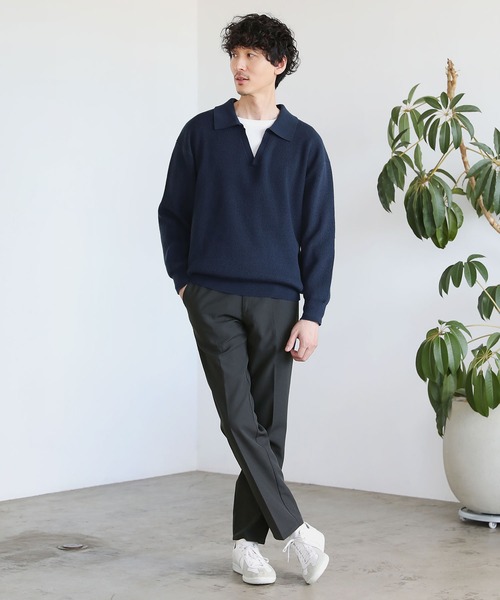 LIL VENDARS(リルヴェンダース)の「ウォッシャブルスキッパ―ニット(ニット/セーター・メンズ・オフホワイト/キャメル/チャコール/ネイビー/ブラウン/ブラック・L/XL/M)」の15枚目の写真