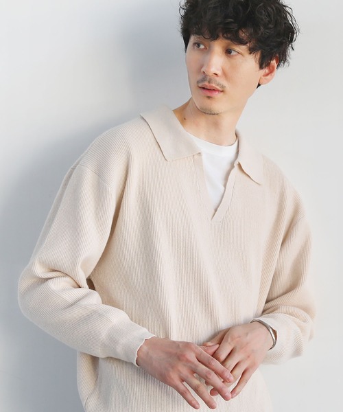 LIL VENDARS(リルヴェンダース)の「ウォッシャブルスキッパ―ニット(ニット/セーター・メンズ・オフホワイト/キャメル/チャコール/ネイビー/ブラウン/ブラック・L/XL/M)」の19枚目の写真