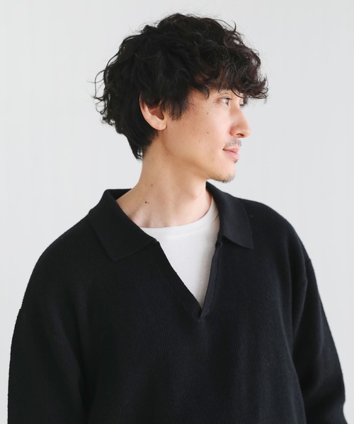 LIL VENDARS(リルヴェンダース)の「ウォッシャブルスキッパ―ニット(ニット/セーター・メンズ・オフホワイト/キャメル/チャコール/ネイビー/ブラウン/ブラック・L/XL/M)」の20枚目の写真