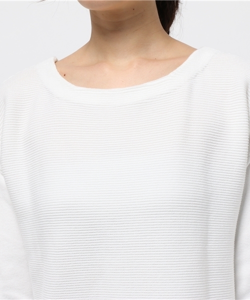 OUTLET（アウトレット）の「【CAPRICIEUX LE'MAGE】ガーターリブ編2WAYニット（ニット/セーター・レディース・グレー/ホワイト・FREE）」の6枚目の写真