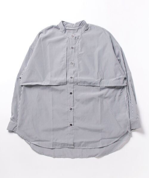 fort point(フォーポイント)の「【FORT POINT/フォートポイント】フラシヨークオーバーシャツ ビッグシルエット(シャツ/ブラウス・レディース・ブラック/オフホワイト/チャコールグレー・MEDIUM)」の3枚目の写真