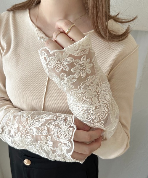 apres jour clair】2WAY袖レーストップス【ZOZOTOWN限定アイテム