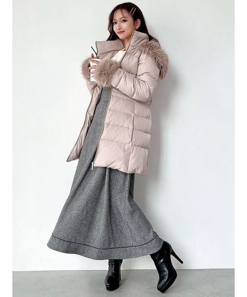 RESEXXY（リゼクシー）の「フード付ダウンコート（ダウンジャケット/コート・レディース・ホワイト/ベージュ/ブラック・SMALL/MEDIUM）」の10枚目の写真