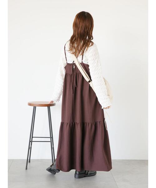 ehka sopo（エヘカソポ）の「バッククロスキャミソールワンピース（ワンピース・レディース・ブラウン/ブラック/グリーン・F）」の3枚目の写真