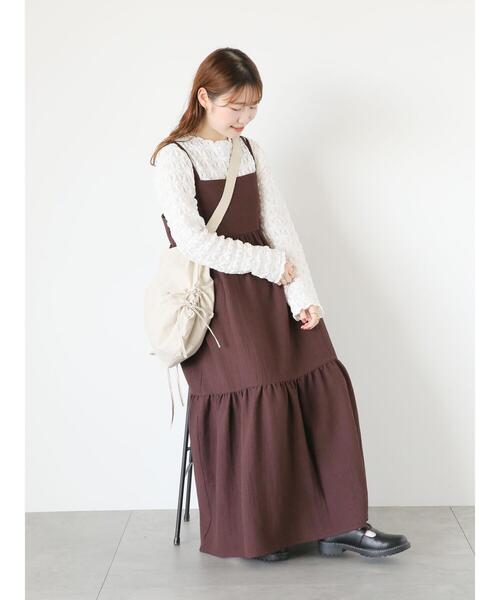 ehka sopo（エヘカソポ）の「バッククロスキャミソールワンピース（ワンピース・レディース・ブラウン/ブラック/グリーン・F）」の7枚目の写真