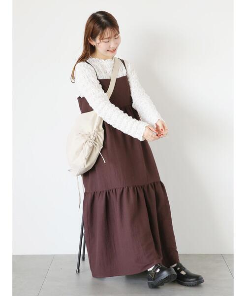 ehka sopo（エヘカソポ）の「バッククロスキャミソールワンピース（ワンピース・レディース・ブラウン/ブラック/グリーン・F）」の8枚目の写真