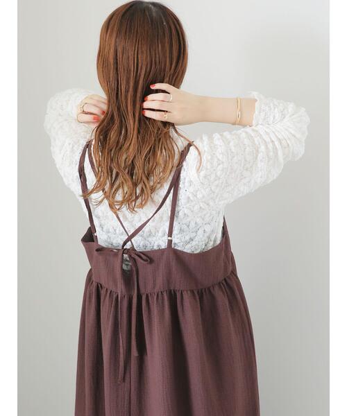 ehka sopo（エヘカソポ）の「バッククロスキャミソールワンピース（ワンピース・レディース・ブラウン/ブラック/グリーン・F）」の9枚目の写真