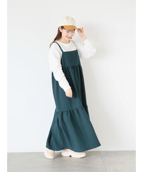 ehka sopo（エヘカソポ）の「バッククロスキャミソールワンピース（ワンピース・レディース・ブラウン/ブラック/グリーン・F）」の15枚目の写真