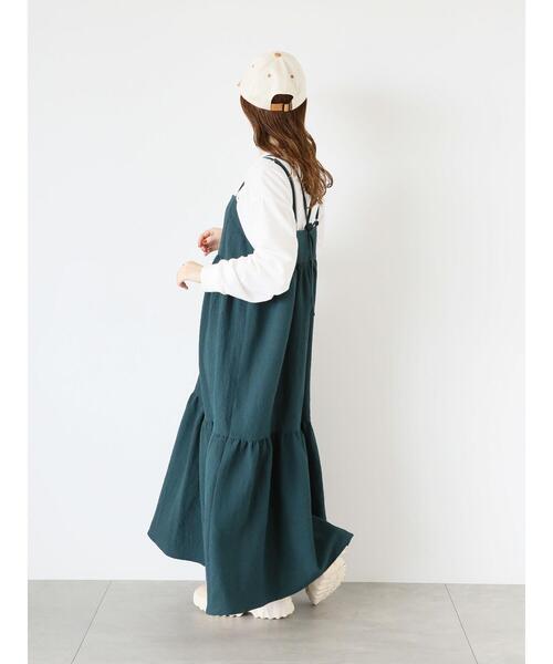 ehka sopo（エヘカソポ）の「バッククロスキャミソールワンピース（ワンピース・レディース・ブラウン/ブラック/グリーン・F）」の16枚目の写真
