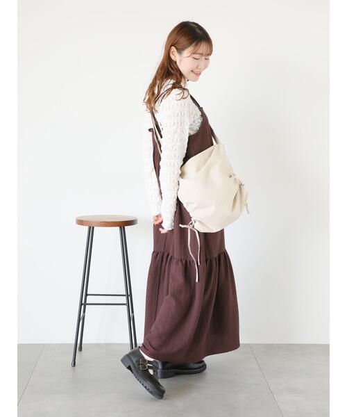 ehka sopo（エヘカソポ）の「バッククロスキャミソールワンピース（ワンピース・レディース・ブラウン/ブラック/グリーン・F）」の19枚目の写真