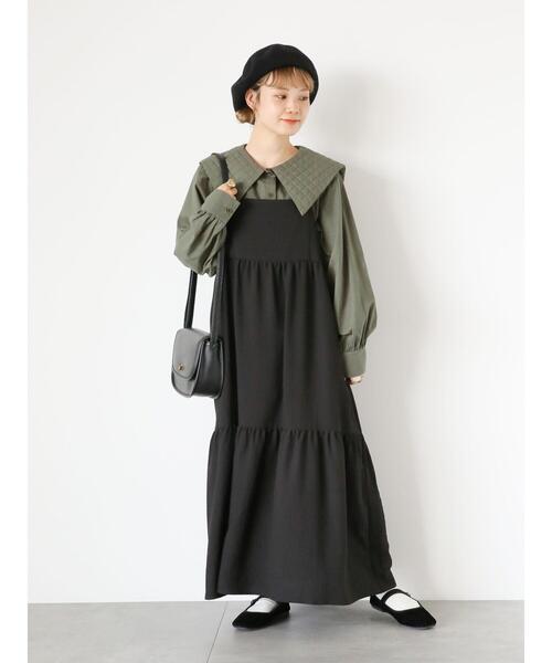 ehka sopo（エヘカソポ）の「バッククロスキャミソールワンピース（ワンピース・レディース・ブラウン/ブラック/グリーン・F）」の21枚目の写真