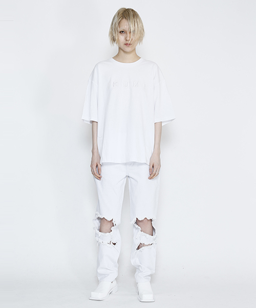 IKUMI(イクミ)の「【IKUMI】CRUSHD DENIM PANTS(デニムパンツ・レディース・ホワイト/ブラック・FREE)」の13枚目の写真