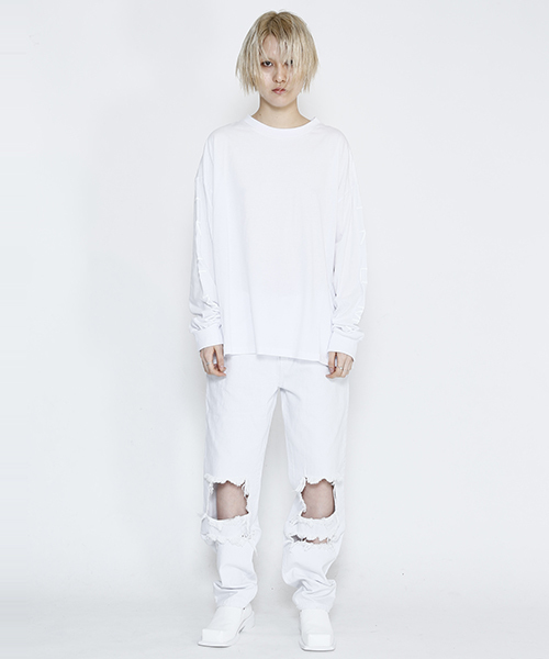 IKUMI(イクミ)の「【IKUMI】CRUSHD DENIM PANTS(デニムパンツ・レディース・ホワイト/ブラック・FREE)」の11枚目の写真