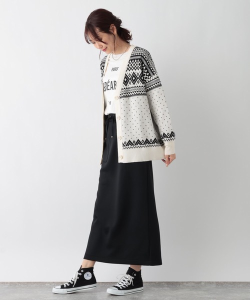 GLOBAL WORK（グローバルワーク）の「ライトクッションアイラインスカート/964128（スカート・レディース・ブラック/グレイッシュベージュ・MEDIUM/LARGE）」の5枚目の写真