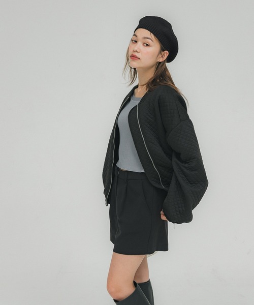 coca(coca)(コカ)の「ニットベレー帽(ハンチング/ベレー帽・レディース・ブラック/グレー・ONE SIZE)」の7枚目の写真