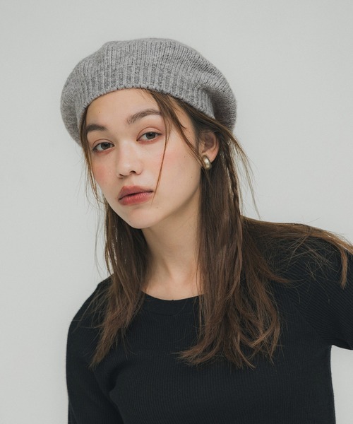coca(coca)(コカ)の「ニットベレー帽(ハンチング/ベレー帽・レディース・ブラック/グレー・ONE SIZE)」の12枚目の写真