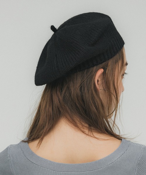 coca(coca)(コカ)の「ニットベレー帽(ハンチング/ベレー帽・レディース・ブラック/グレー・ONE SIZE)」の3枚目の写真