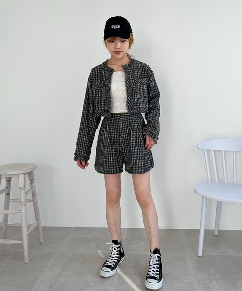 EPIMI E'PIMMY(エピミエピミー)の「《set up対応》ツイードショートパンツ(その他パンツ・レディース・ブラック/アイボリー/チャコールグレー/オフホワイト・MEDIUM)」の5枚目の写真