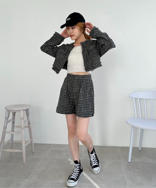 EPIMI E'PIMMY(エピミエピミー)の「《set up対応》ツイードショートパンツ(その他パンツ・レディース・ブラック/アイボリー/チャコールグレー/オフホワイト・MEDIUM)」の6枚目の写真