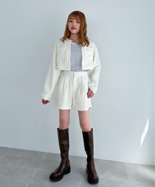 EPIMI E'PIMMY(エピミエピミー)の「《set up対応》ツイードショートパンツ(その他パンツ・レディース・ブラック/アイボリー/チャコールグレー/オフホワイト・MEDIUM)」の21枚目の写真