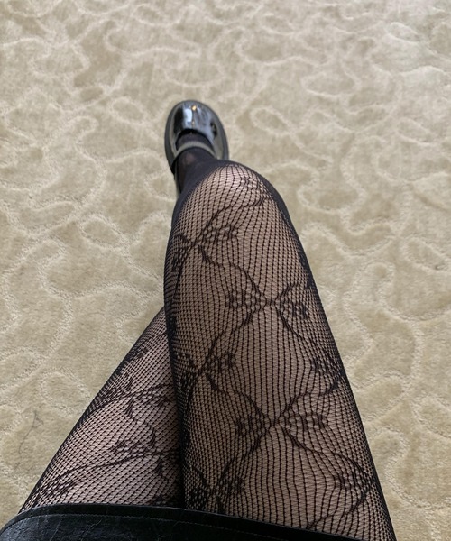 EPICKS（エピックス）の「リボンモチーフレース編みタイツ（タイツ/ストッキング・レディース・ホワイト/ブラック・FREE）」の5枚目の写真