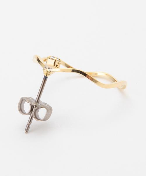 Demi-Luxe BEAMS（デミルクス ビームス）の「Demi-Luxe BEAMS / サークル 波線 ピアス（ピアス（両耳用）・レディース・ゴールド・ONE SIZE）」の5枚目の写真