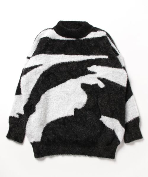 Ritzy(リッツィー)の「ニュアンス柄 ジャガードニット(ニット/セーター・レディース・ブラック・L/XL/M)」の7枚目の写真
