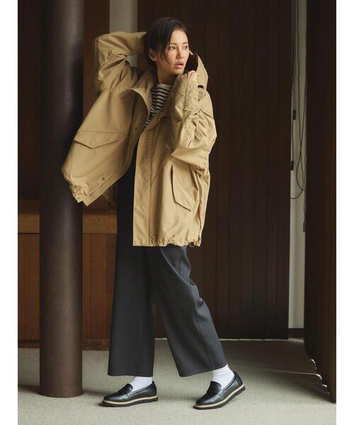 Green　Parks（グリーンパークス）の「撥水加工　2Wayナイロンブルゾン（その他アウター・レディース・ベージュ/ブラウン/ブラック・FREE）」の6枚目の写真