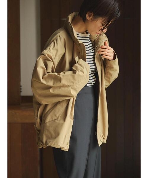 Green　Parks（グリーンパークス）の「撥水加工　2Wayナイロンブルゾン（その他アウター・レディース・ベージュ/ブラウン/ブラック・FREE）」の9枚目の写真