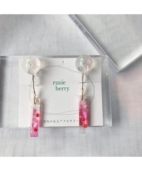 tone(トーン)の「【rusieberry】【rusieberry】ストロベリークリームソーダ しゅわしゅわピアス(MA)(ピアス(両耳用)・レディース・ピンク・FREE)」の6枚目の写真