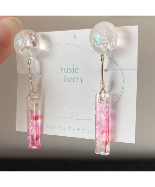 tone(トーン)の「【rusieberry】【rusieberry】ストロベリークリームソーダ しゅわしゅわピアス(MA)(ピアス(両耳用)・レディース・ピンク・FREE)」の7枚目の写真