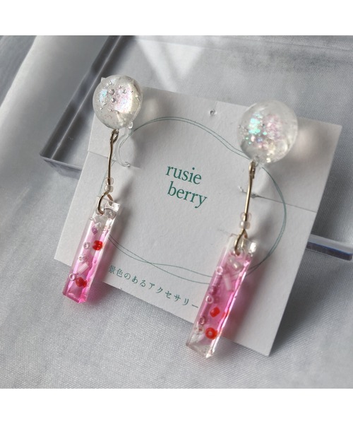 tone(トーン)の「【rusieberry】【rusieberry】ストロベリークリームソーダ しゅわしゅわピアス(MA)(ピアス(両耳用)・レディース・ピンク・FREE)」の10枚目の写真