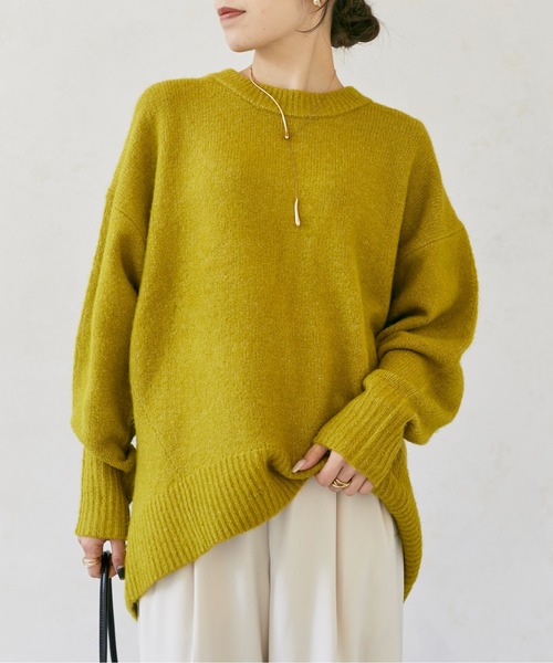 Thevon(ゼボン)の「ヤクライクBIGシルエットクルーニット(ニット/セーター・レディース・キャメル/アイボリー/サックスブルー/チャコールグレー/ライム・FREE)」の3枚目の写真