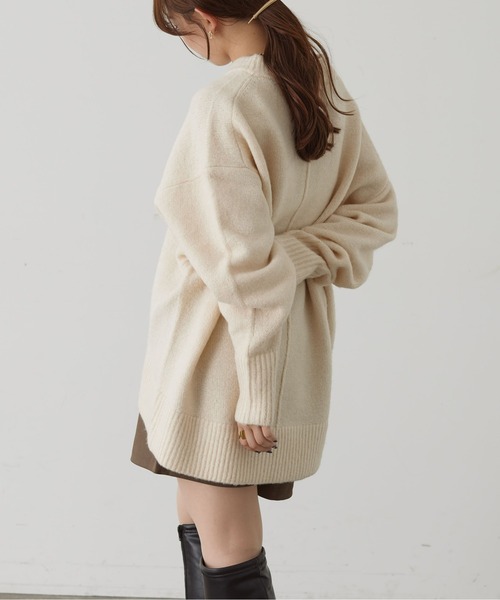 Thevon(ゼボン)の「ヤクライクBIGシルエットクルーニット(ニット/セーター・レディース・キャメル/アイボリー/サックスブルー/チャコールグレー/ライム・FREE)」の1枚目の写真